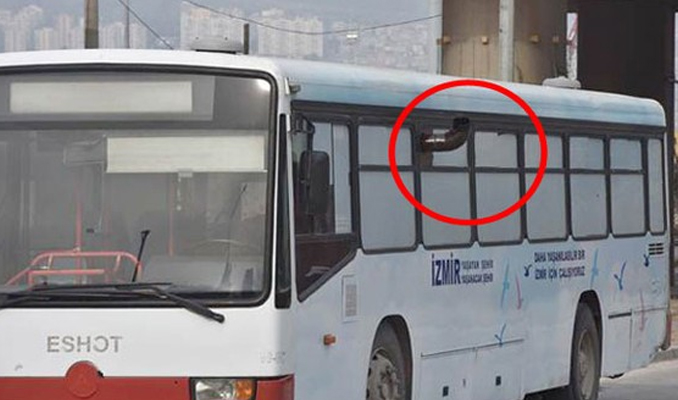 Belediye otobüsünde soğuğa karşı sobalı önlem